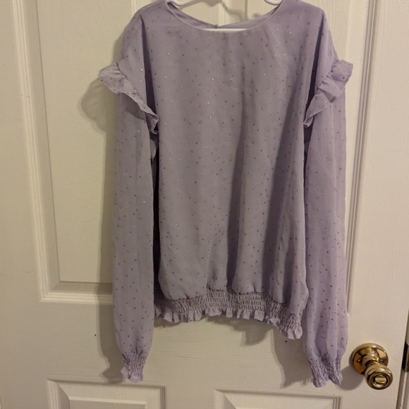 ✨5/$20✨ H&M Girl's Long Sleeve Purple Sequence Blouse Top - Picture 7 of 14